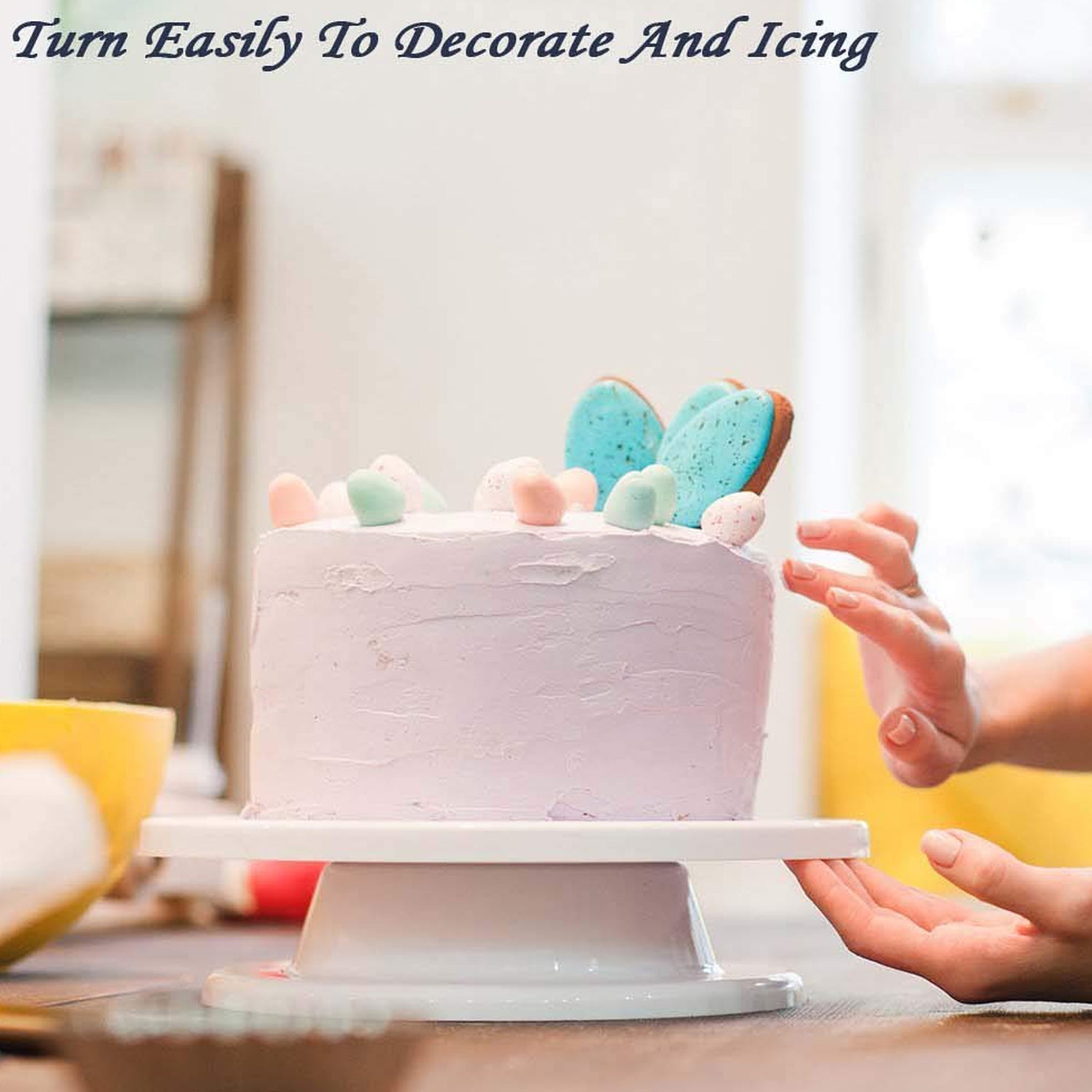 2734 Cake Blue Turntable used widely in bakeries and some of the household places while making and decorating cake and all purposes. freeshipping - DeoDap 2734 Cake Blue Turntable used widely in bakeries and some of the household places while making and decorating cake and all purposes. freeshipping - DeoDap